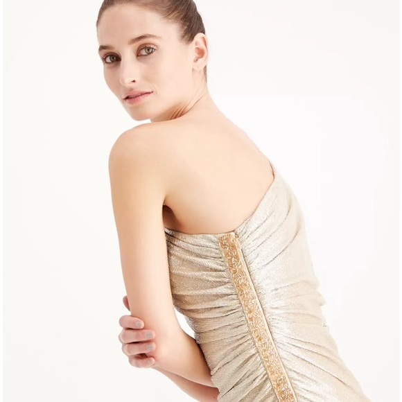 Calvin Klein Metallic One Shoulder Dress - Picture 6 of 6